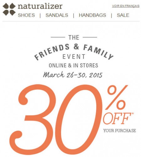 Naturalizer Friends and Family Sale - Extra 30 Off Your Purchase Promo Code (Mar 26-30)