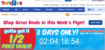 Toys R Us Half Price Deals (Mar 20-22)