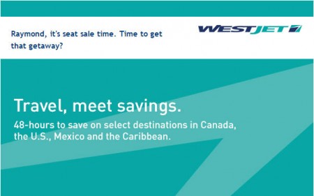 WestJet 48-Hour Seat Sale (Book by Mar 11)