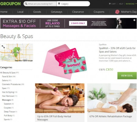 GROUPON Extra $10 Off Massage and Facial Deals Promo Code (Apr 23-24)