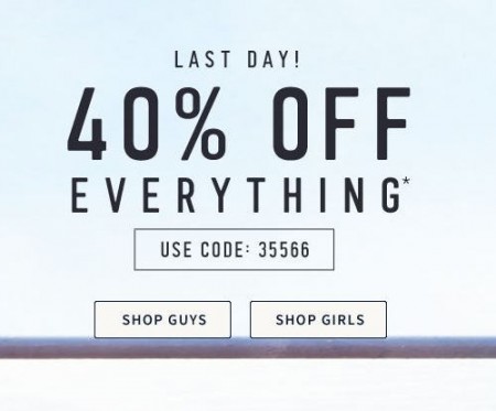 Hollister Co 40 Off Everything + Free Shipping Promo Code (Until Apr 9)