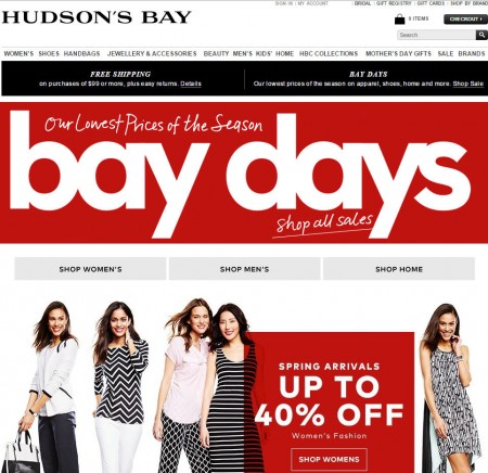 Hudson's Bay Bay Days - Lowest Prices of the Season (Apr 10-16)