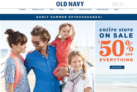 Old Navy Entire Store up to 50 Off Everything (Apr 3- May 3)