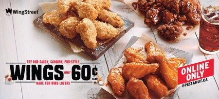 Pizza Hut Chicken Wings only $0.60 Cents Each - Online Only