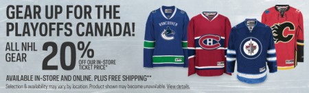 Sport Check 20 Off All NHL Fan Gear + Free Shipping (Apr 11-16)