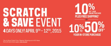 Sport Chek Scratch and Save Event (Apr 9-12)