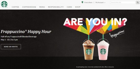 Starbucks Happy Hour - 50 Off Any Frappuccino from 3-5pm (May 1-10)