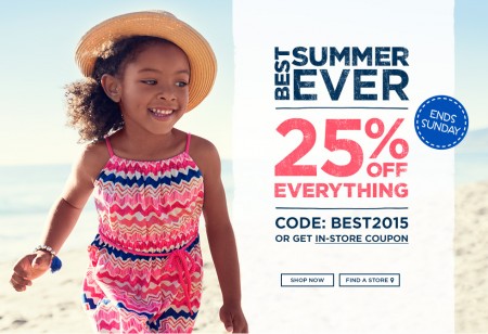 Carter's OshKosh Canada 25 Off Everything Sale (May 7-10)