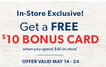 Chapters Indigo In-Store Exclusive - Free $10 Bonus Card with $40 Purchase (May 14-24)