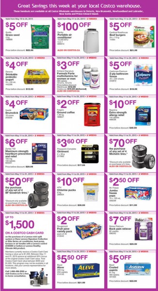 Costco Weekly Handout Instant Savings Coupons East (May 18-24)
