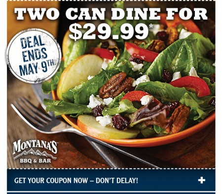 Montana's BBQ and Bar 2 Can Dine for $29.99 Coupon (Until May 9)