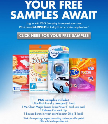 P&G Everyday FREE Samples from Tide & Mr Clean