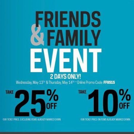 Sport Chek Friends & Family Event - 25 Off Regular Items, 10 Off Sale Items (May 13-14)