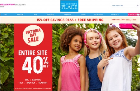 The Children's Place 40 Off Entire Site + Extra 15 Off + Free Shipping