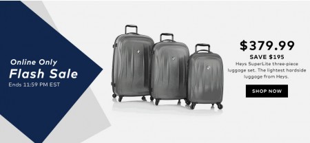 TheBay Flash Sale - Save $195 Off Heys SuperLite 3-Piece Luggage Set (May 20)