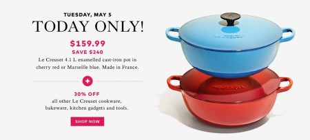 TheBay.com Flash Sale - 60 Off Le Creuset Cookware Sale (May 5)