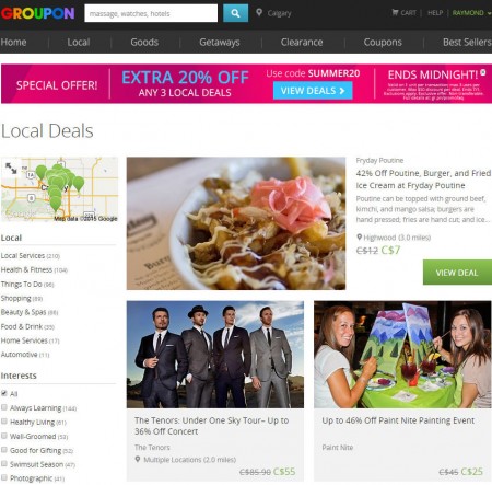 GROUPON Extra 20 Off Promo Code, Up to 3 Local Deals (June 30)