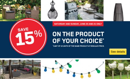 RONA 15 Off Any One Product of Your Choice (June 20-21)