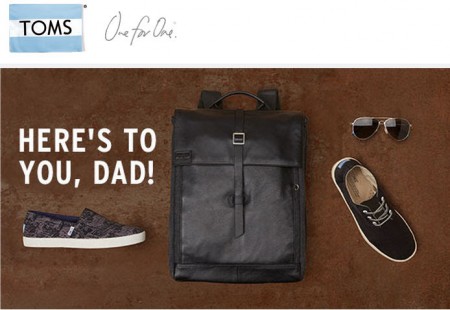 TOMS Shoes Father's Day Sale - $10 Off $60 Purchase + Free Shipping (Jun 16-21)