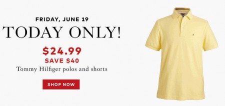 TheBay Today Only - $24.99 for Tommy Hilfiger Polos and Shorts - Save $40 (June 19)