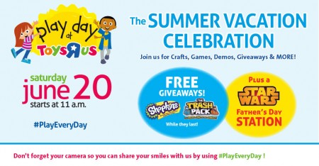 Toys R Us Free Play Day Family Event (June 20, starting at 11am)