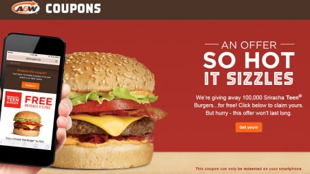 A&W Canada FREE Sriracha Teen Burger!