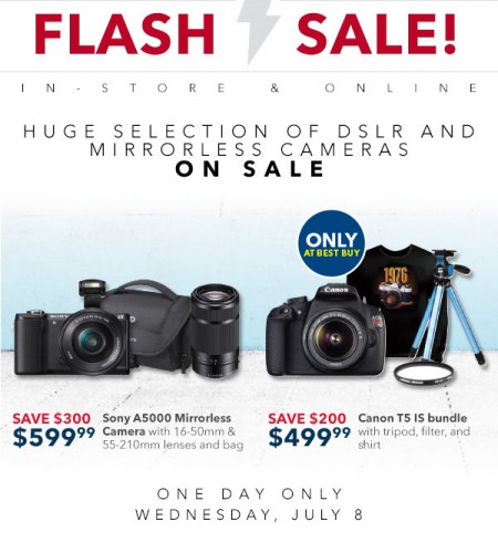 Best Buy Flash Sale - Huge Selection of Cameras on Sale (July 8)