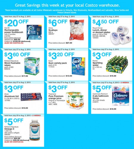 Costco Weekly Handout Instant Savings Coupons East (July 27 - Aug 2)