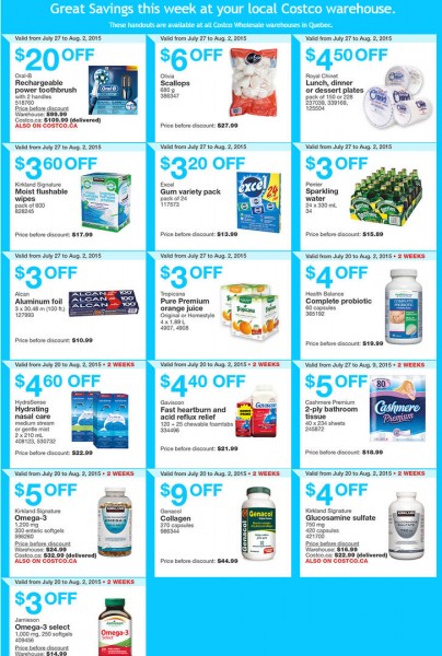 Costco Weekly Handout Instant Savings Coupons Quebec (July 27 - Aug 2)