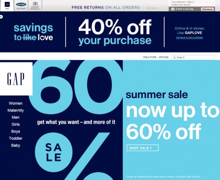 GAP 40 Off Your Entire Purchase Promo Code (July 11-12)