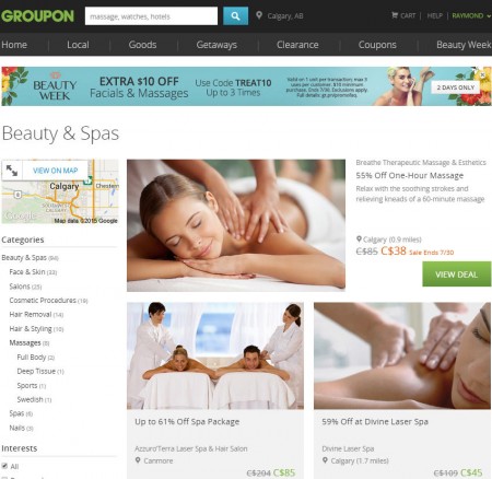 GROUPON Extra $10 Off Massage and Facial Deals Promo Code (July 29-30)