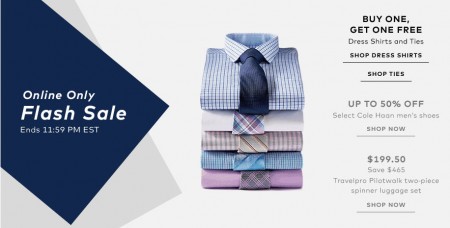 TheBay Flash Sale - BOGO Dress Shirts and Ties, Up to 50 Off Men's Shoes, 70 Off Luggage Set (July 8)