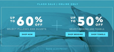 TheBay Flash Sale - Up to 60 Off Pillows and Duvets, Up to 50 Off Beddngad Towels (July 14)