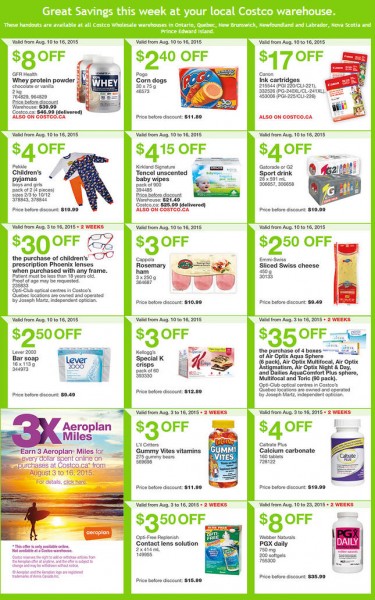 Costco Weekly Handout Instant Savings Coupons East (Aug 10-16)