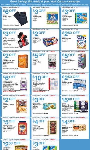 Costco Weekly Handout Instant Savings Coupons East (Aug 24-30)