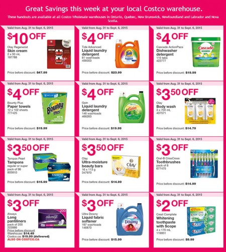 Costco Weekly Handout Instant Savings Coupons East (Aug 31 - Sept 6)