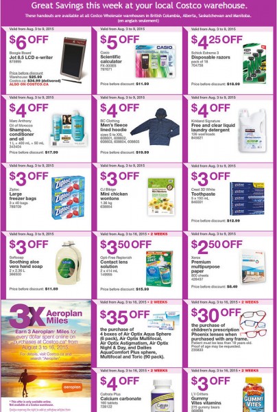 Costco Weekly Handout Instant Savings Coupons West (Aug 3-9)