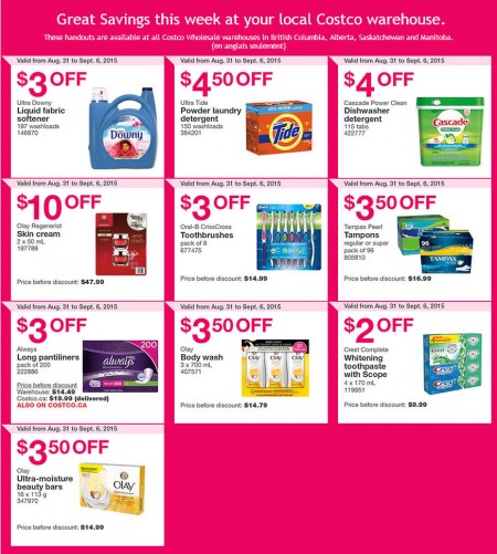 Costco Weekly Handout Instant Savings Coupons West (Aug 31 - Sept 6)