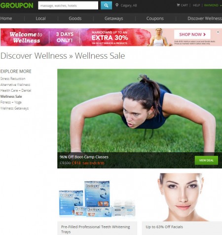 Groupon Wellness Sale - Markdowns up to an Extra 30 Off Select Deals (Aug 28-30)