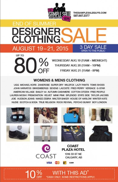 The Sample Sale Guys Designer Clothing Sale - Up to 80 Off + Extra 10 Off Coupon (Aug 19-21)