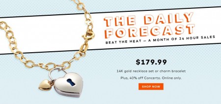 TheBay Today Only - $179.99 for 14K Gold Necklace Set or Charm Bracelet (Aug 6)