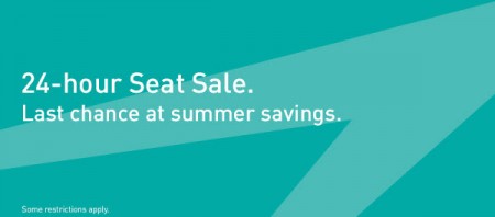 WestJet 24-Hour Seat Sale - Last Chance at Summer Savings (Aug 27)