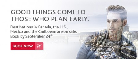 Air Canada Two-Day Seat Sale (Book by Sept 24)