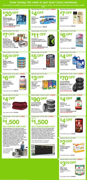 Costco Weekly Handout Instant Savings Coupons East (Sept 21-27)