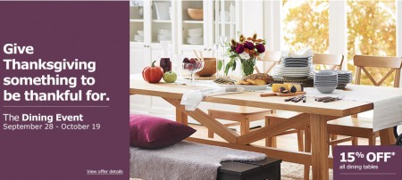 IKEA The Dining Event - 15 Off All Dining Tables (Sept 28 - Oct 19)