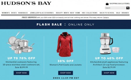 TheBay.com Flash Sale - 30 Off Women's Fall Jackets, and Up to 70 Off KitchenAid (Sept 2)