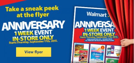 Walmart Anniversary Event - Sneak Peek Flyer (Sept 17-24)