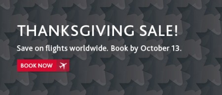 Air Canada Worldwide Thanksgiving Sale (Book by Oct 13)