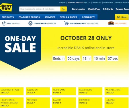 Best Buy One-Day Sale (Oct 28)