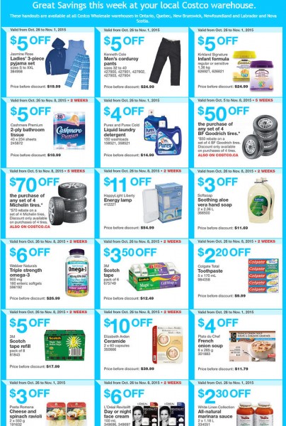 Costco Weekly Handout Instant Savings Coupons East (Oct 26 - Nov 1)